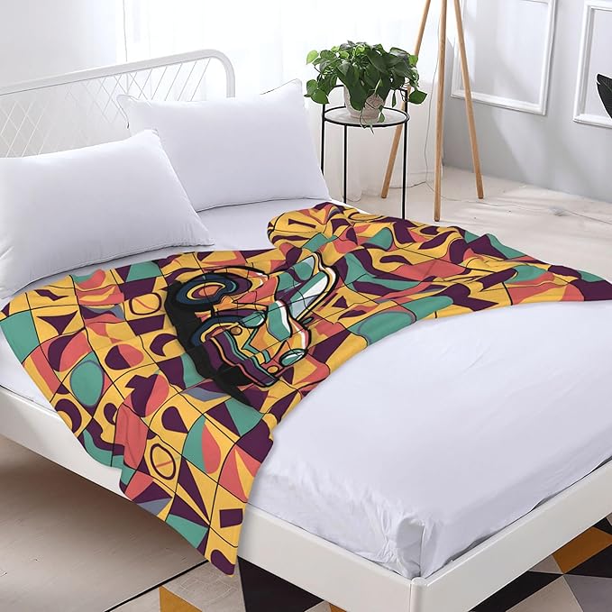 Cute Cartoon Flannel Blanket for Kids, 50" L x 60" W Inches – Soft and Cozy Plush Throw Blanket for Boys and Girls – Perfect for Bed, Couch, or Travel (Car)