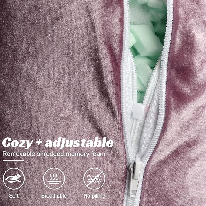 Reading Pillow Adults 31’’, Backrest Pillow with Arms for Sitting in Bed Couch Shredded Memory Foam, Back Pillow with Leg Pillow and Pockets for Reading/Gaming/Relaxing