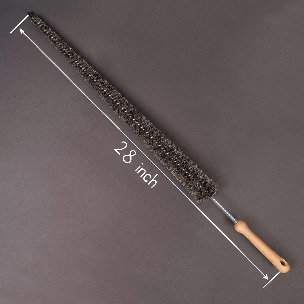 Konex Professional 28-Inch Soft Goat Hair Dryer Lint Brush Vent Cleaner, Home Essentials Maintenance Tool, Dryer Vent Brush. Manufactured in Belgium.