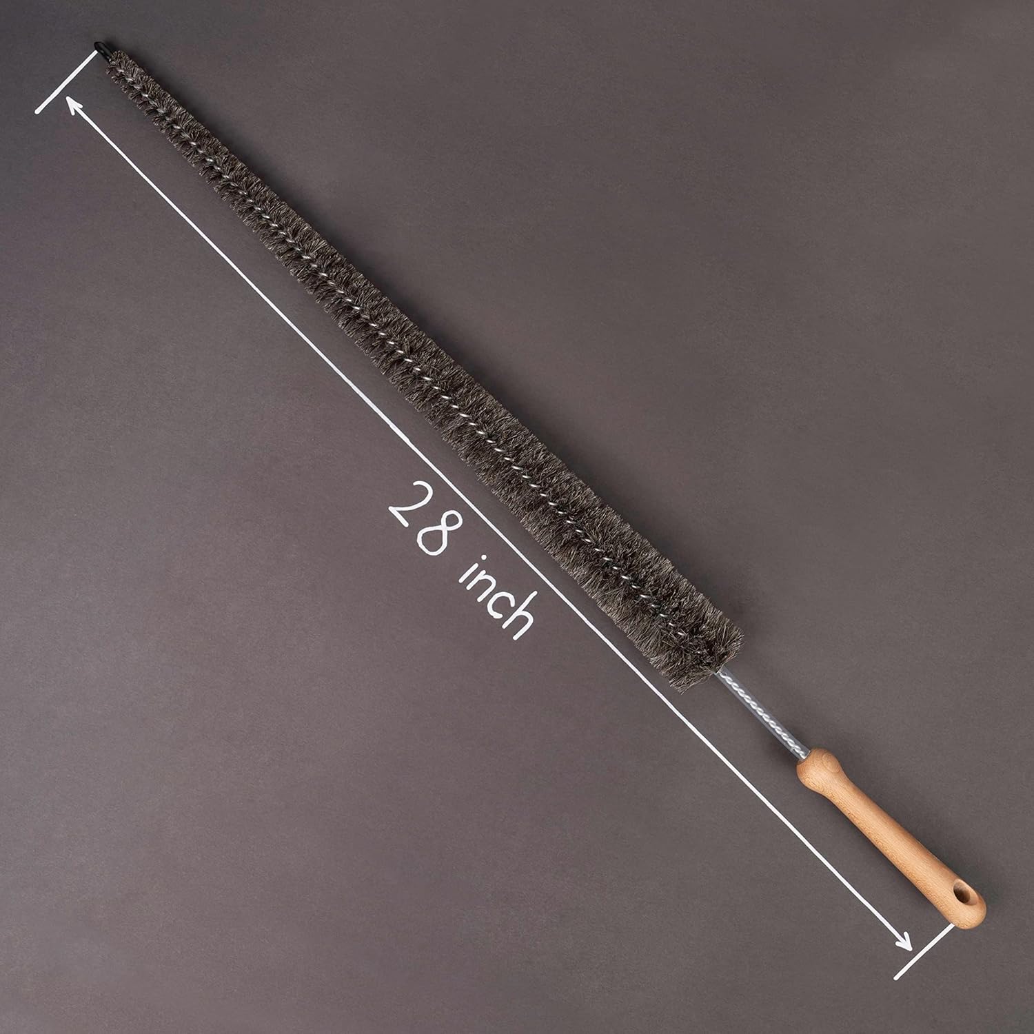 Konex Professional 28-Inch Soft Goat Hair Dryer Lint Brush Vent Cleaner, Home Essentials Maintenance Tool, Dryer Vent Brush. Manufactured in Belgium.