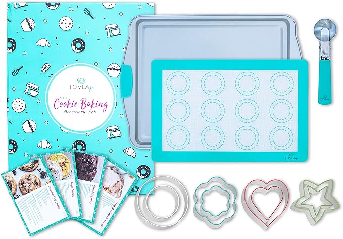 Tovla Jr. Cookie Baking and Cooking Gift Set for Kids - Cooking Supplies for The Junior Chef - Kids' Baking Set for Girls & Boys - Real Accessories & Utensils for The Curious Child