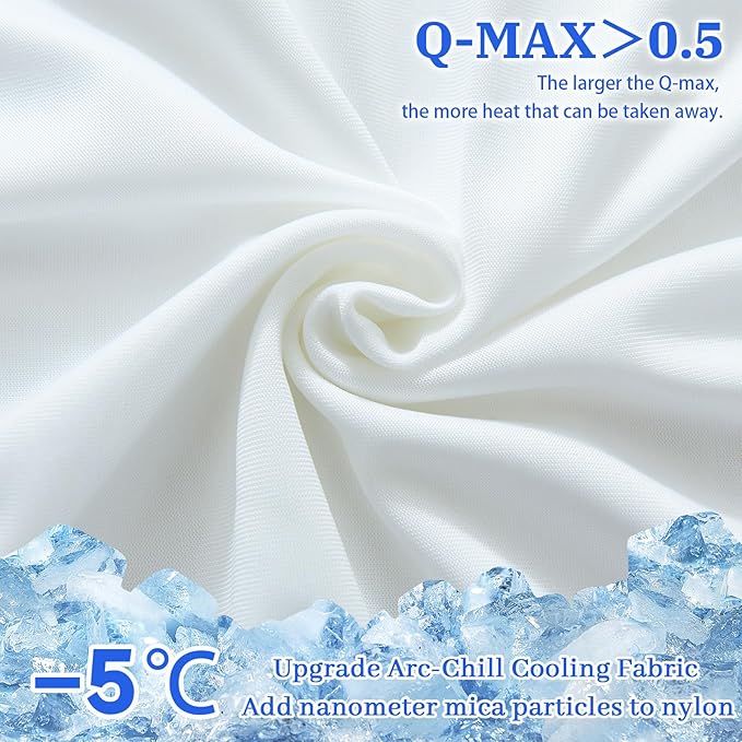 Cooling Body Pillow Case for Hot Sleepers - Body Pillow Cover Cooling Double Side Arc-Chill Q-Max>0.5 Cooling Fiber - Breathable Cooling Body Pillow Cover with Zipper (White, 20" x 54")