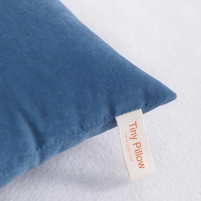 NTBAY Tiny Pillows, Down Alternative 7"x11" Microfiber Mini Pillows for Travel, Pets, Soft Machine Washable Small Pillows for Neck, Wrist, Lumbar and Knee, Denim Blue