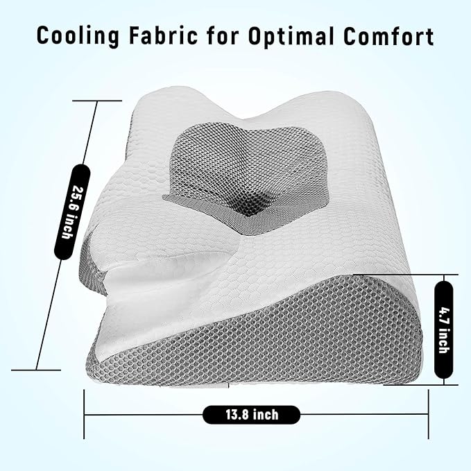 Ergonomic Soft Cervical Back Sleeping Orthopedic Pillow for Neck and Shoulder,Contour Memory Foam Pillow,Bed Pillow for Back Stomach Sleeper with Mesh Pillowcase