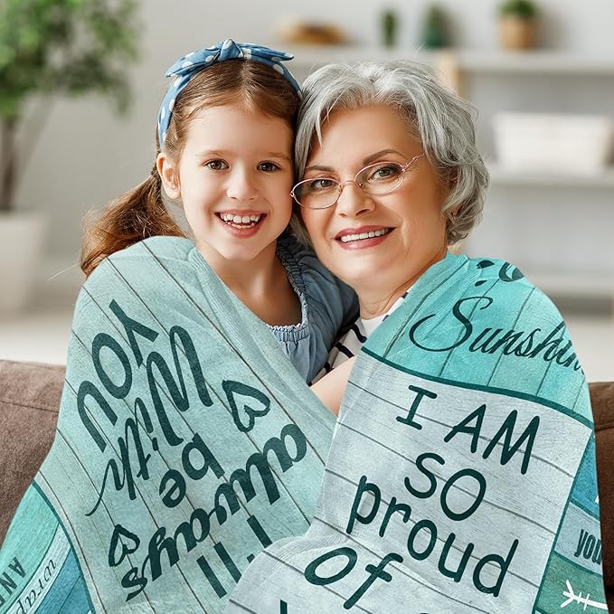 Granddaughter Gifts from Grandma, Granddaughter Gifts, Granddaughter Blanket Throws, Graduation Gifts for Granddaughter Birthday Christmas Valentine 60" X 50"