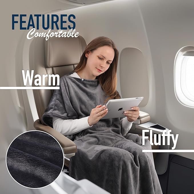 Travel Blanket Airplane Compact-Bag Settravelblanket Travel Blanket Airplane Compact with Bag Travel Essentials for Airplane Long Flight Essential for Women, Men, Kids
