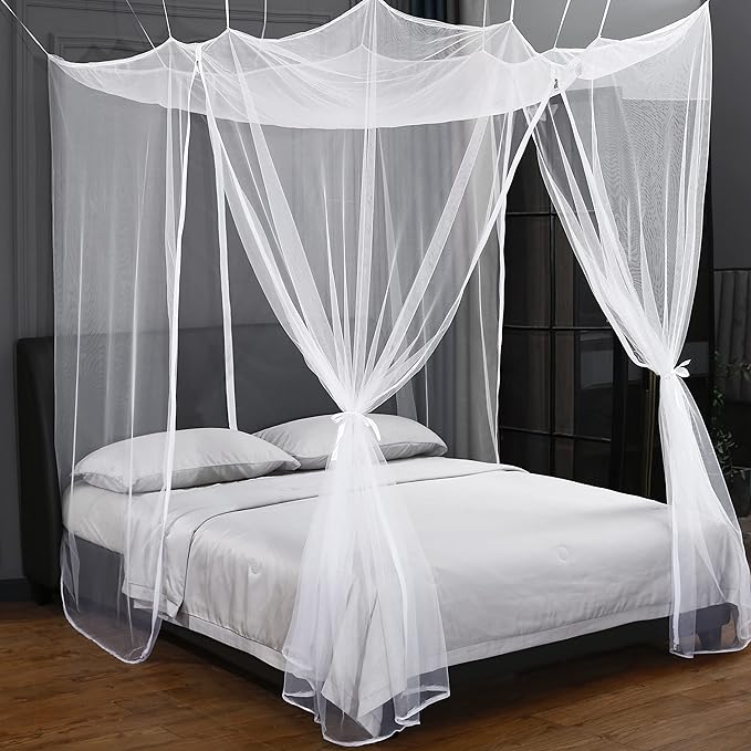 Mengersi Mosquito Net for Bed Canopy with Zipper,Canopy Bed Curtains Twin,Twin XL Bed,Mosquito Netting for Patio,Camping,Bug Net for Camping,White