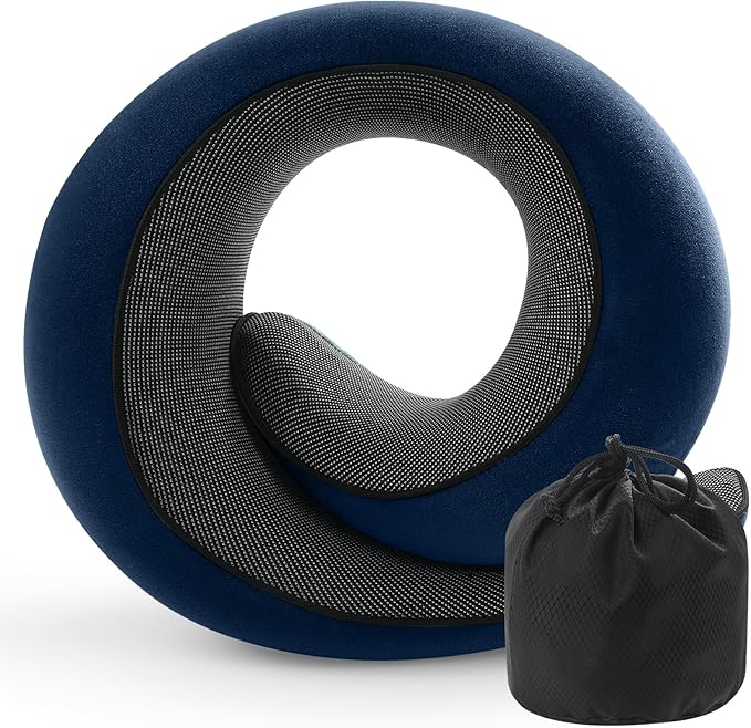 2024 New Memory Foam Travel Neck Pillow for Airplanes，Ultimate Comfort and Support, Ideal for Airplane and Car Travel ，Compact, Convenient, and Versatile Airplane Sleeping Pillow.