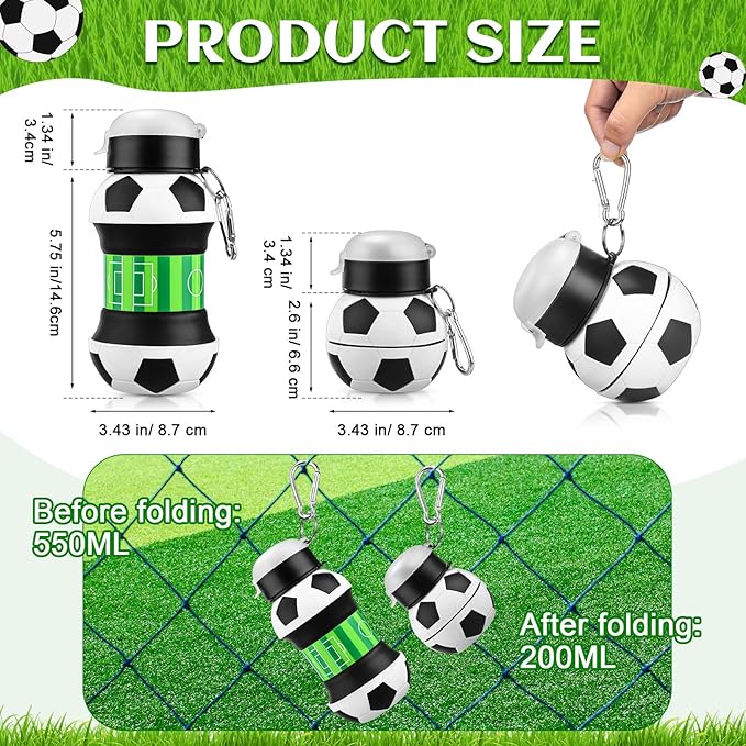 4 Pcs Soccer Gift Set Soccer Drawstring Bag Soccer Stuff, Silicone Water Bottle, Quick Dry Towel, Socks for Training Sports Accessories