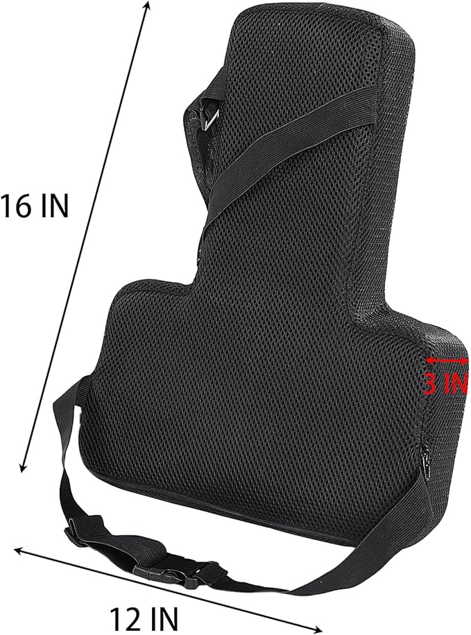 HOMBYS Lumbar Support Pillow for Office Chair-Seat Cushion for Back Support, Improved Sitting Posture and Upper/Lower Back Pain Relief for Desk Chairs, Car Seats and Airplanes(Black, 16"x12"x3")