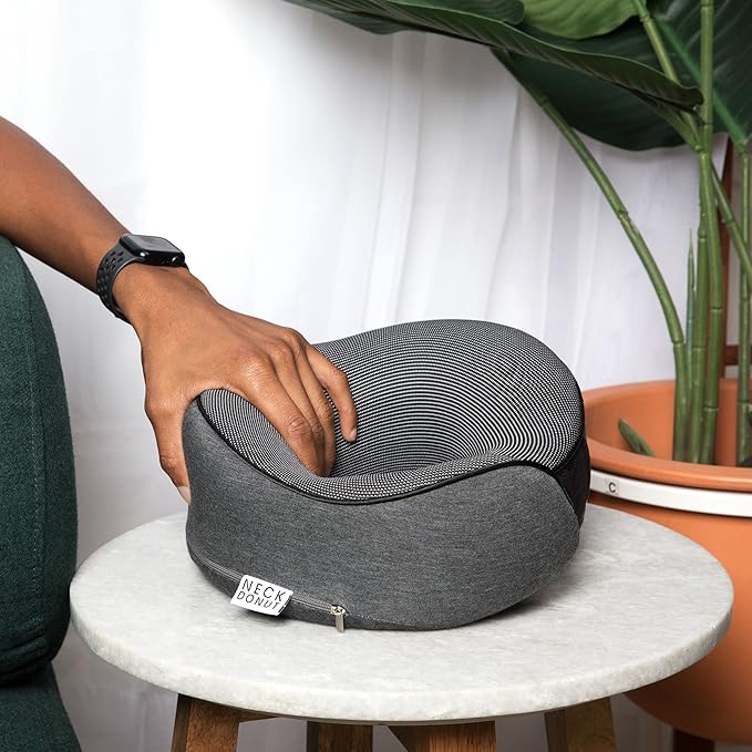 Neck Pillows for Travel - Airplane Pillow – Memory Foam for Kids & Adults – Travel Neck Pillow & Airplane Travel Essentials & Travel Must Haves with Carry Bag (Navy Blue)