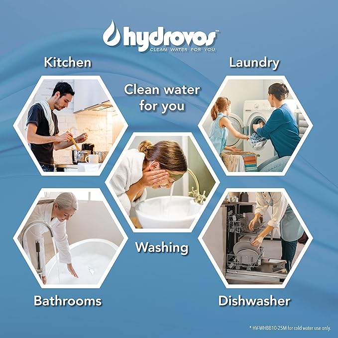 4.5 x 10 Inch Large Capacity Whole House Water Filter, NSF 42 Certified 25 Micron Sediment Filtration, Compatible with Replacement Filters WHKF-GD25BB. AP810, AP801, GXWH30C, GXWH35F, GWWH40