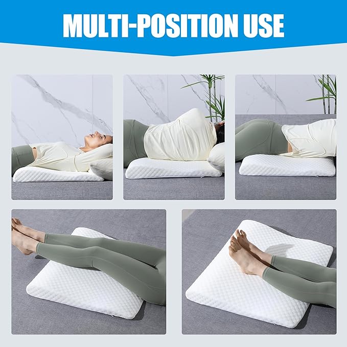 ROYALAY Lumbar Support Pillow for Sleeping Foam Pillow for Back Pain Relief Comfortable Bed Rest Pillow with Removable Cover Elevated Body Pillow for Back Support for side, back, and stomach sleepers
