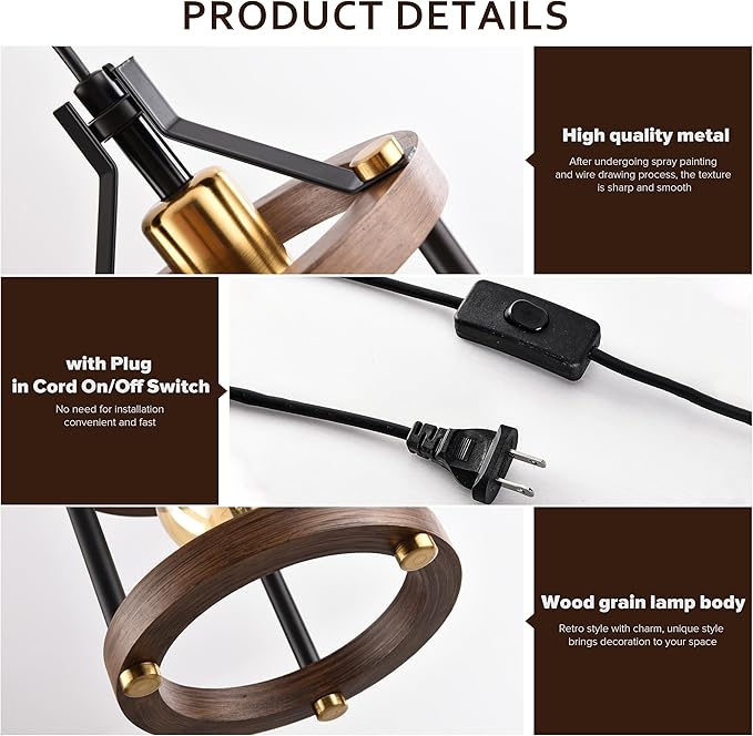 MO&OK Chandelier Vintage Pendant Light Fixture, Wood Color Farmhouse Wooden Metal Chandeliers, Open Frame Hanging Lighting for Diningroom,Bar, Entrance Hall, Kitchen Island H10.6 xD6.7-1 Light