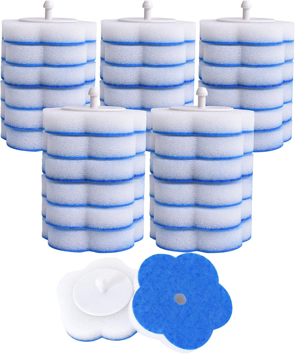 Toilet Bowl Wand Refills 32 Pcs Disposable Toilet Brush Cleaning Sponges Heads Not Compatible with Other Wand