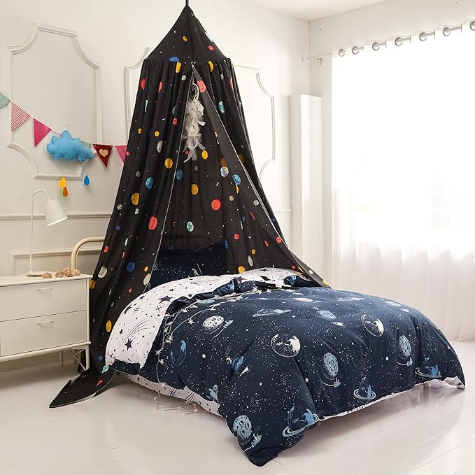 Mengersi Starlight Bed Canopy,Canopy for Bed Girls Room Decoration Princess Castle, Dreamy Mosquito Net Reading Nook,Fit for Twin Full Queen Size Bed