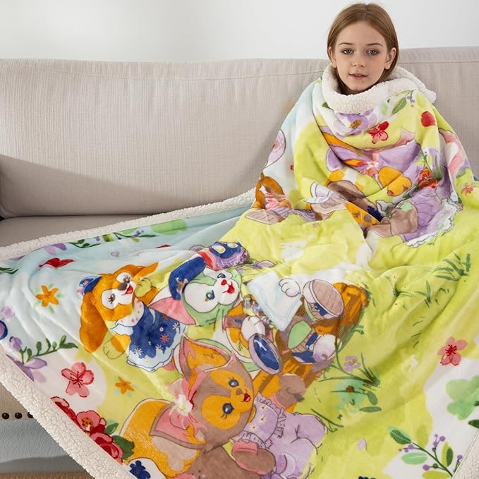 COSUSKET Daffy Bear Throw Blanket, Kids Super Soft Fuzzy Plush Sherpa Furry Fleece Throw Blanket 50 x 60 Inches Boys Girls Gifts