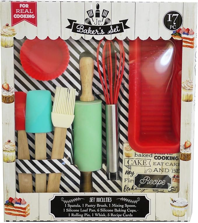 Handstand Kids 17-Piece Junior Baking Set with Recipes for Kids