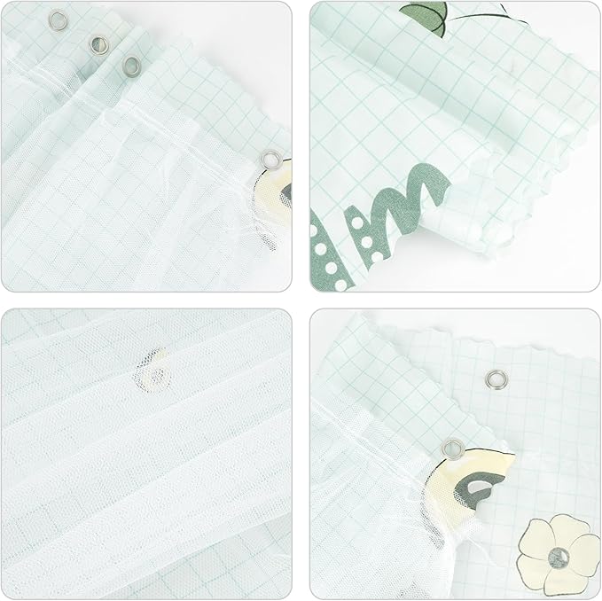 Hoce Bunk Bed Curtain Gauze Bunk Bed Curtains Drapes with Lace Privacy Dorm Bed Canopy for Bottom Twin