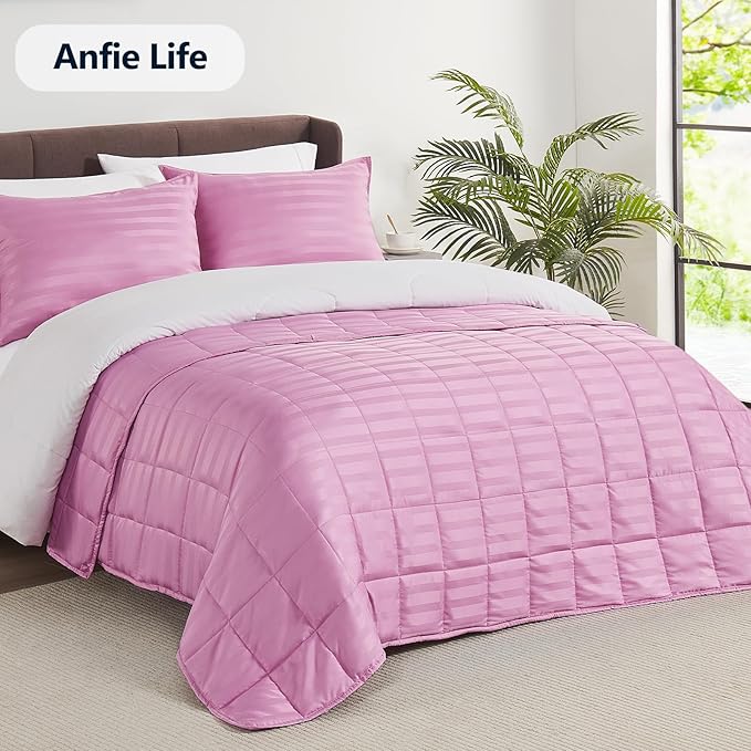 Weighted Blanket(36"x48" 3lbs) Weighted Blanket Cooling Blanket for Sleeping,Throw Size Breathable Blanket with Premium Glass Bead(Rose Pink)