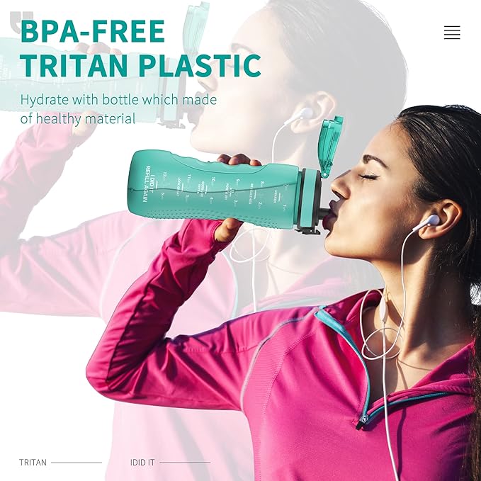 25oz Kids Sports Water Bottles for School with Spout Lid (Green)