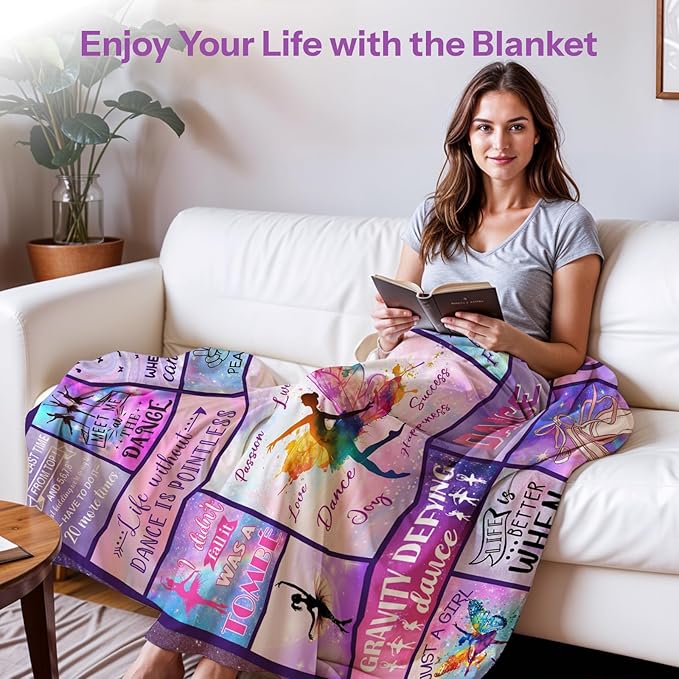 Gifts for Dancers, Dance Gifts Dance Recital Gifts for Girls, Dance Blanket, Dancer Gifts for Girls Teens, Ballet Blanket Gymnastics Blanket on Christmas Birthday Thanksgivings 60x80 in