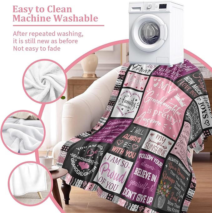 Granddaughter Gifts from Grandma, Granddaughter Gifts, Granddaughter Blanket from Grandma, Gifts for Granddaughter, Birthday Graduation 60" X 50"