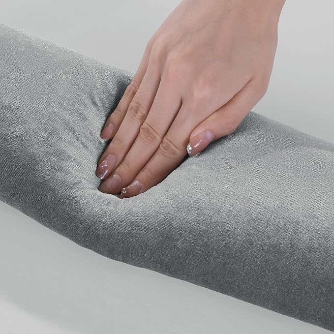 HOMBYS 2 in 1 Lumbar Support Pillow & Neck Pillow for Office Chair, Multifunctional Lumbar Roll & Neck Roll for Lower Back, Neck Pain Relief, Velvet Fabric & Foam Particles Filling, Wrap Neck & Waist