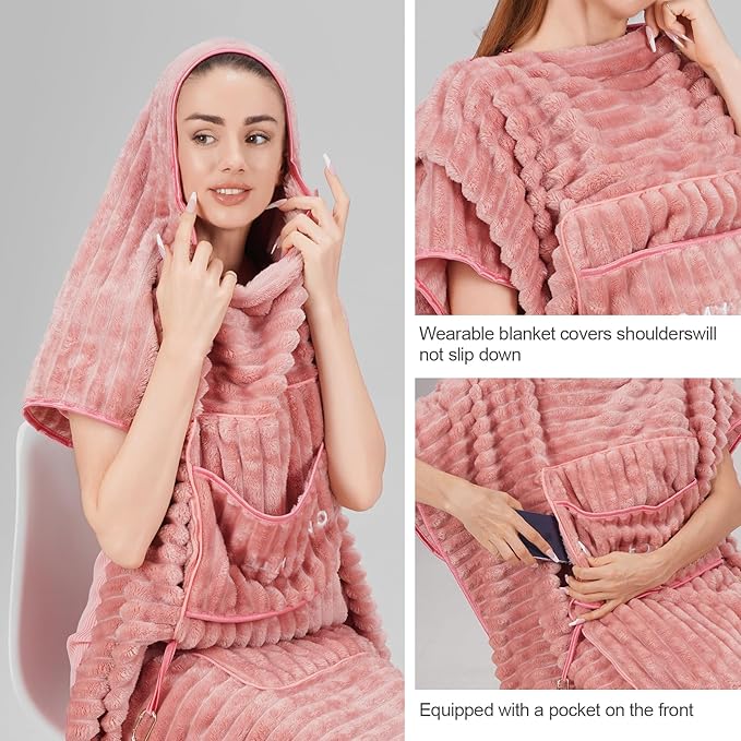 Travel Blanket Travel Blanket Airplane Compact with Bag 2 in 1 Travel Pillow and Blanket Set Travel Pillow and Blanket Car Road Trip Camping Essentials (Light Pink)