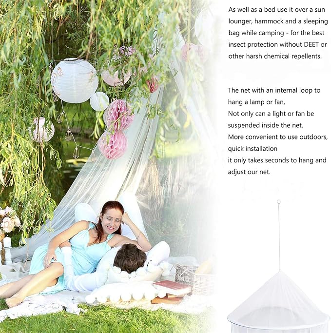 Bed Canopy with Lights,Mosquito Net Bed Canopy for Girls Canopy Bed Curtains Full Queen Size from Ceiling,Dome Mosquito Netting Bed Tent Twin Girls Princess Canopy King Bed Decor