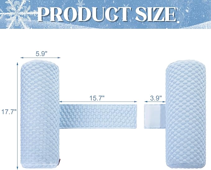 HOMBYS Cooling Memory Foam Sleep Position Training Pillow for Hot Sleeper, Body Supportive Trainer Pillow for Back Sleeper Side Sleeper, Adjustable Body Pillow - Blue