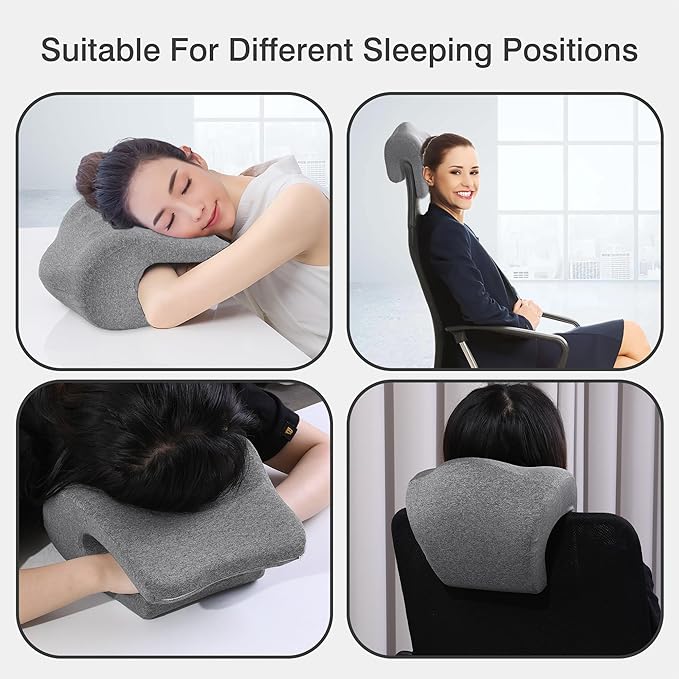 BALAPET Memory Neck Support for Office Chair, Headrest Pillow for Neck Pressure Relief Improved Posture for Working Chair, Car, Sofa, Plane and Travel, Light Grey