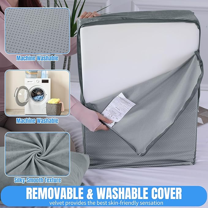 HOMBYS Leg Elevating Adjustable Pillow,High Density Foam Leg Elevation Pillows for After Surgery,Wedge Pillow for Knee or Leg Pain Relief,Leg Support Pillow to Elevate Feet (17"x24"x9")