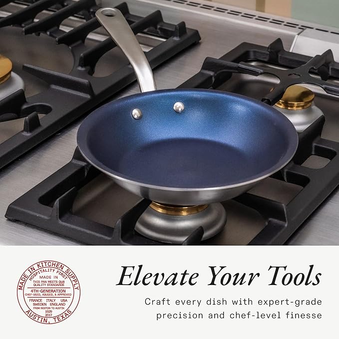 Made In Cookware - ProCoat 8" Non Stick Frying Pan (Harbour Blue) - 5 Ply Stainless Clad Nonstick - Professional Cookware - Crafted in USA - Induction Compatible