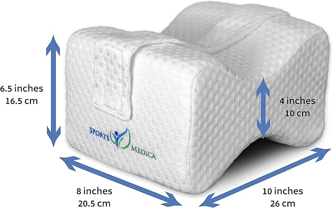 Doctor Developed Knee Pillow for Side Sleepers - Memory Foam Leg Side Sleeper Pillow, Sciatica Pain & Back Pain Relief - Leg Pillow with Strap to Support Spine Alignment - Orthopedic Hip Pillow