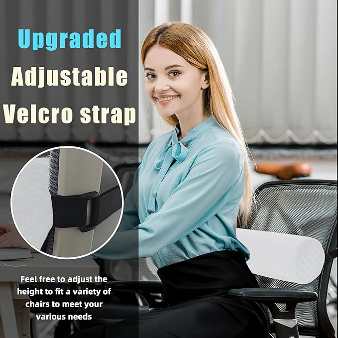 Lumbar Roll Pillow for Lower Back, Lumbar Support Foam Roll Cushion with Pillowcase and Upgraded Strap for Office, Chair, Car, Seat Pain Relief & Improving Posture (White, Short-11 * 4.3'')