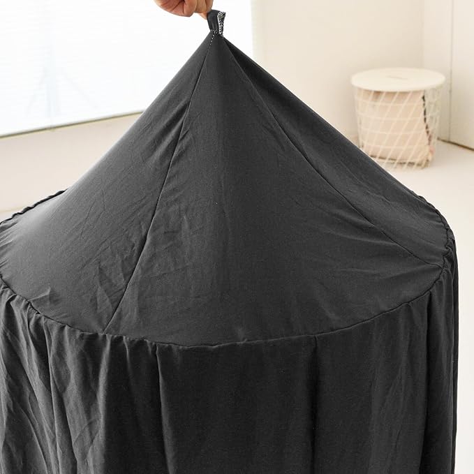 Bed Canopy for Boys Girls,Crib Canopy Curtains,Extra Large Dome Mosquito Net Reading Nook Canopy for Kids Boys Twin Full Queen Size Bed,Fire Retardant Fabric (Black)