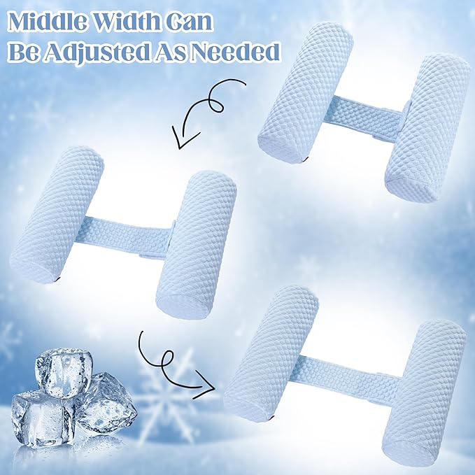 HOMBYS Cooling Memory Foam Sleep Position Training Pillow for Hot Sleeper, Body Supportive Trainer Pillow for Back Sleeper Side Sleeper, Adjustable Body Pillow - Blue