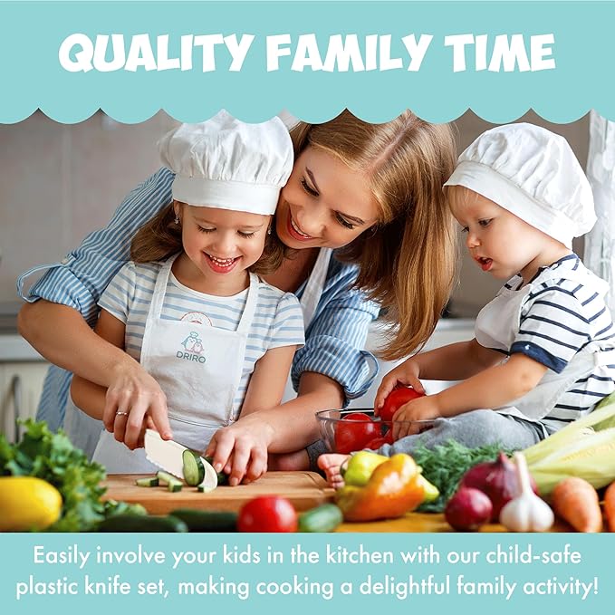 Kid Knives 3 Piece Nylon Kitchen, Kid Safe Knives, Kids Knives for Real Cooking, Toddler Knives Kids Knife Set for Cooking and Baking Kid Friendly Knives - (Assorted color)