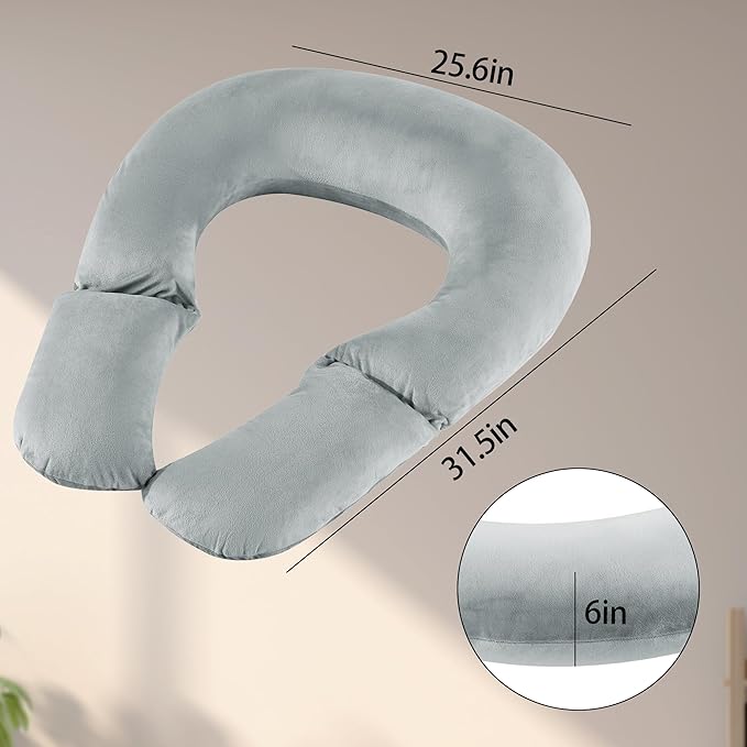 MABOZOO Reading Pillow for Gaming, Gaming Pillow for Sitting in Bed or Sofa, Lap Desk Pillow for Reading, Working and Playing, Grey
