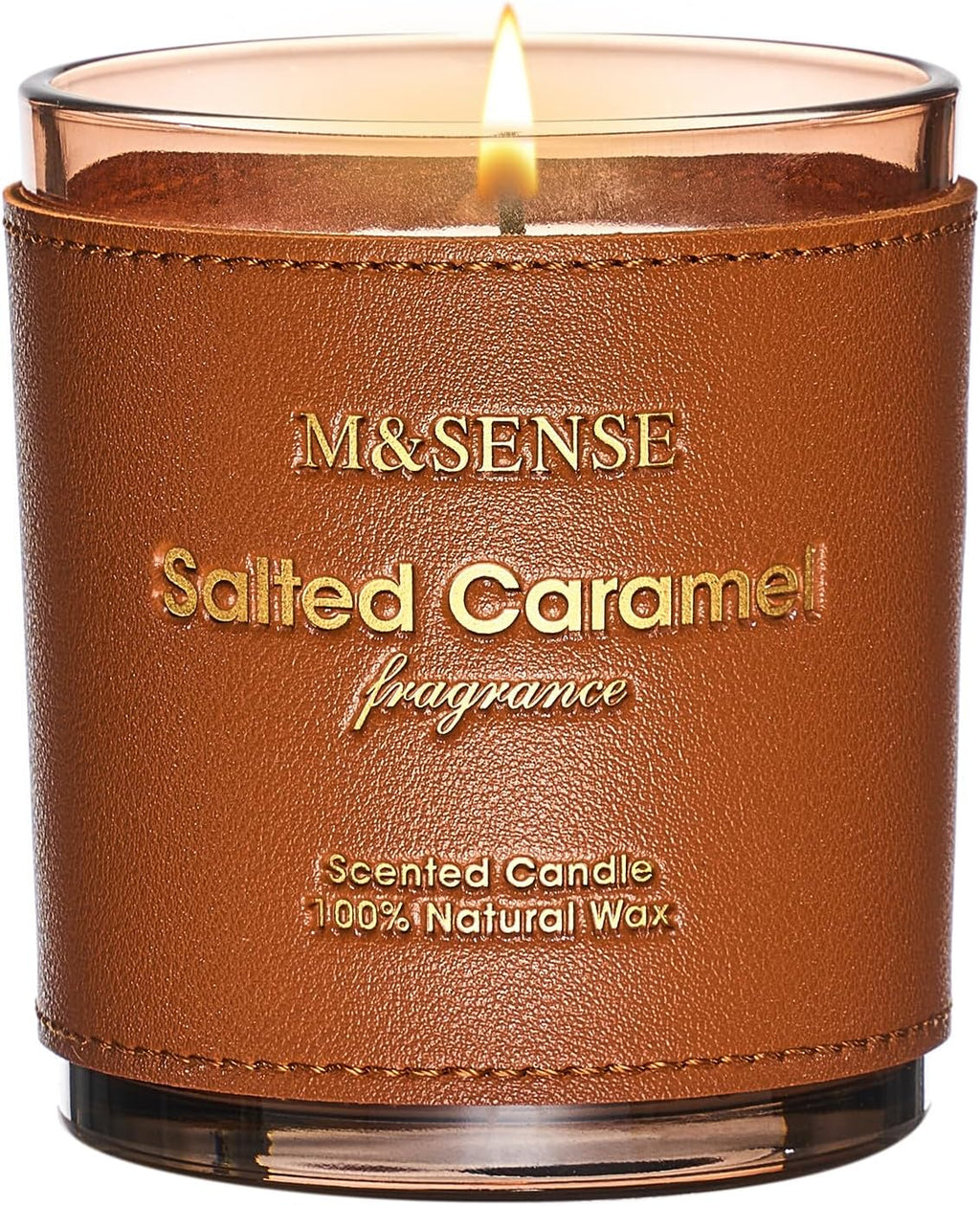 M&SENSE Caramel Vanilla Scented Vegan Soy Candles,10oz 42-Hour Slow Burning Time,No Toxin Heavy Scented Candles,Cozy Relaxing Romance,Fancy Housewarming Gifts for Women & Men