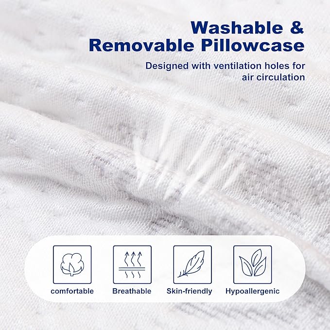 Cervical Neck Pillow, Side Sleeper Pillow for Sleeping, Aloe Vera Infused Memory Foam Pillow for Neck Pain Relief, Ergonomic Neck Support Pillow for Side Back Stomach Sleepers, 30x16 Inches