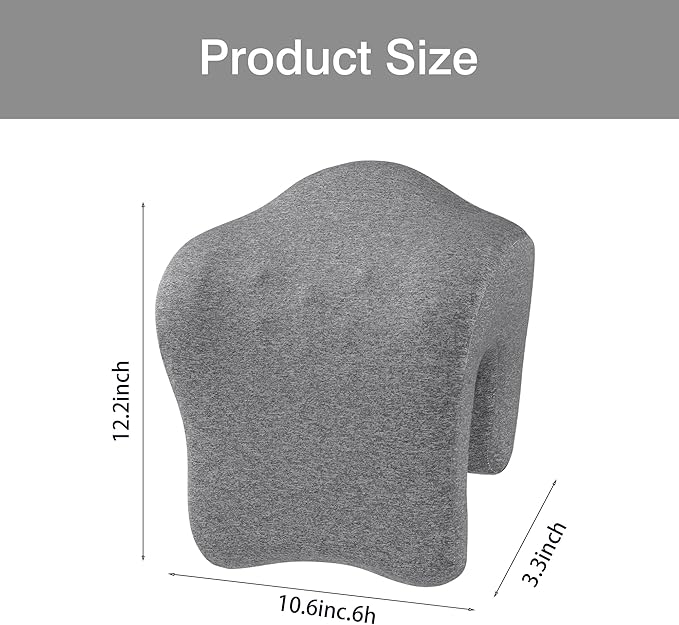 BALAPET Memory Neck Support for Office Chair, Headrest Pillow for Neck Pressure Relief Improved Posture for Working Chair, Car, Sofa, Plane and Travel, Light Grey