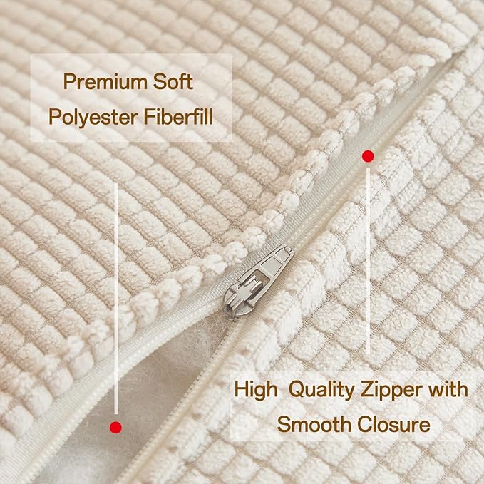 Back Pillow for Bed Sitting Up,Reading Pillow for Sitting in Bed Adult with Arm Pillow,Back Rest Pillow for Sitting in Bed with Pockets,While Gaming,Working,Watching,Standard-Ivory