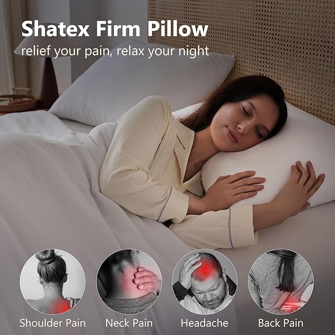 Shatex Medium Firm Pillow, King Size 34 x 20 inch, Adjustable Pillow for Neck Pain Relief，Back Pillow Provide Strong Support for Stomach & Side Sleepers