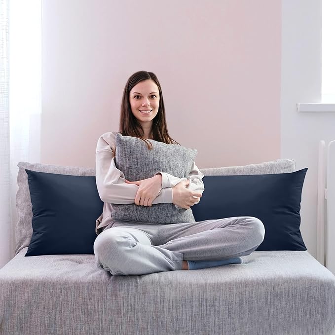 Utopia Bedding Full Body Pillow for Adults (Navy, 20 x 54 Inch, Pack of 06) Long Pillow for Sleeping, Large Pillow Insert for Side Sleepers