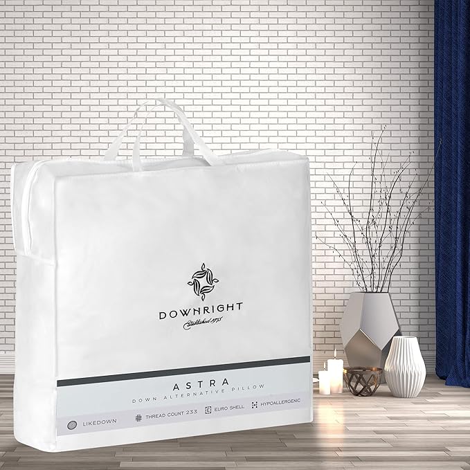 Downright 233 Thread Count 26 oz Astra LikeDown Pillow, 20" x 30", Queen 20 x 30