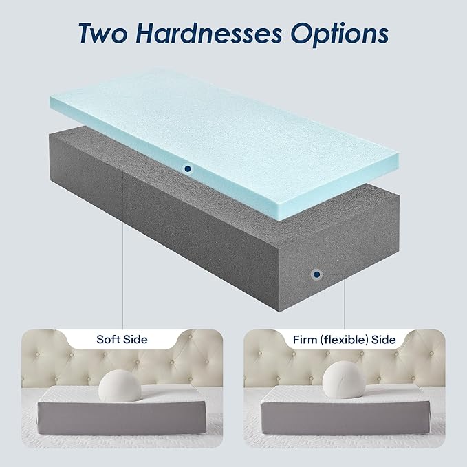 Cooling Cube Pillow for Side Sleepers, Square Memory Foam Side Sleeper Pillow Firm Soft Double-Sided Supportive, Support Head Neck Shoulder for Pain Relief Cervical Pillow, 24"x12"x4"