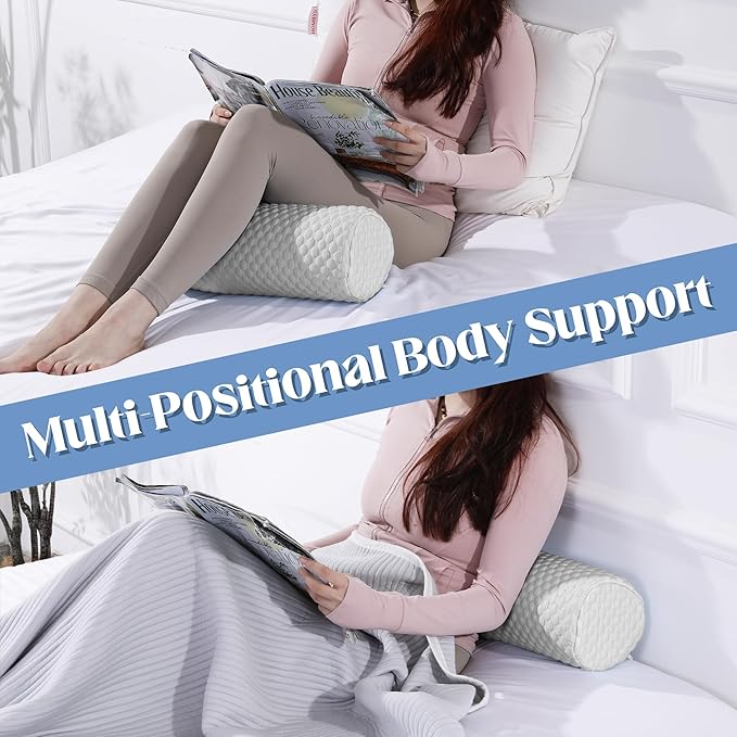HOMBYS Cooling Memory Foam Sleep Position Training Pillow for Hot Sleeper, Body Supportive Trainer Pillow for Back Sleeper Side Sleeper, Adjustable Body Pillow - Grey