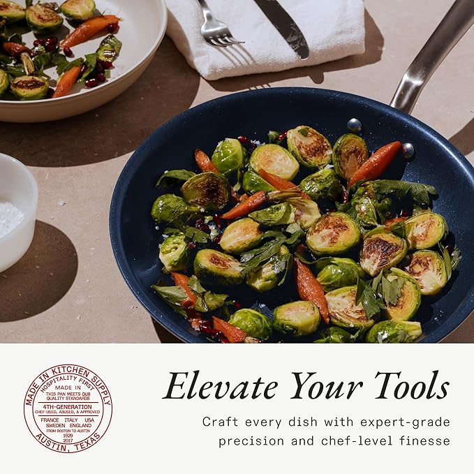 Made In Cookware - ProCoat 12" Non Stick Frying Pan (Harbour Blue) - 5 Ply Stainless Clad Nonstick - Professional Cookware - Crafted in USA - Induction Compatible